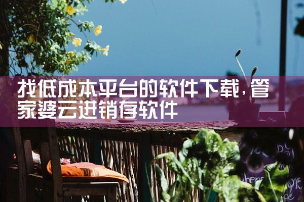 找低成本平台的软件下载
