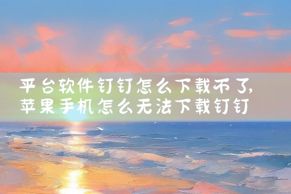 平台软件钉钉怎么下载不了