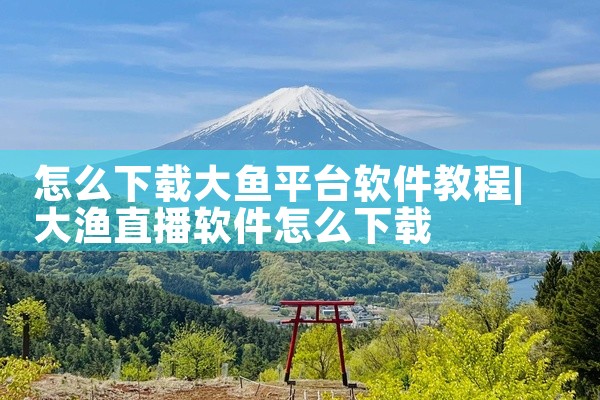 怎么下载大鱼平台软件教程